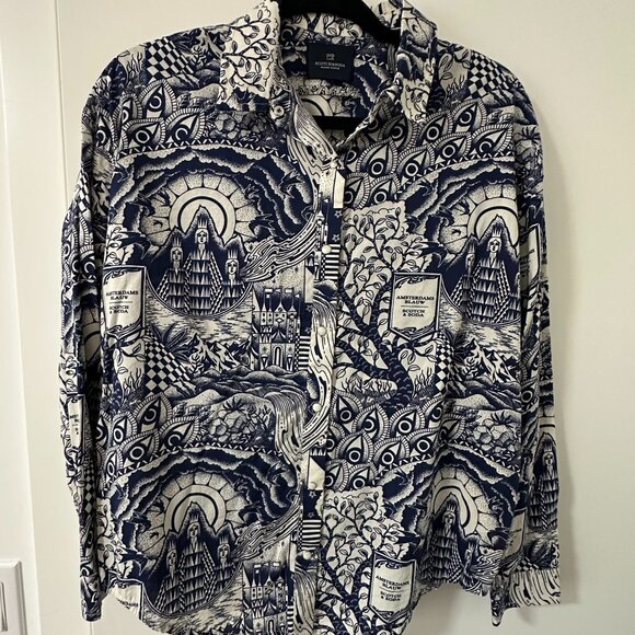 Scotch & Soda Storytelling Button Down Pearl Snap Shirt - Picture 1 of 4